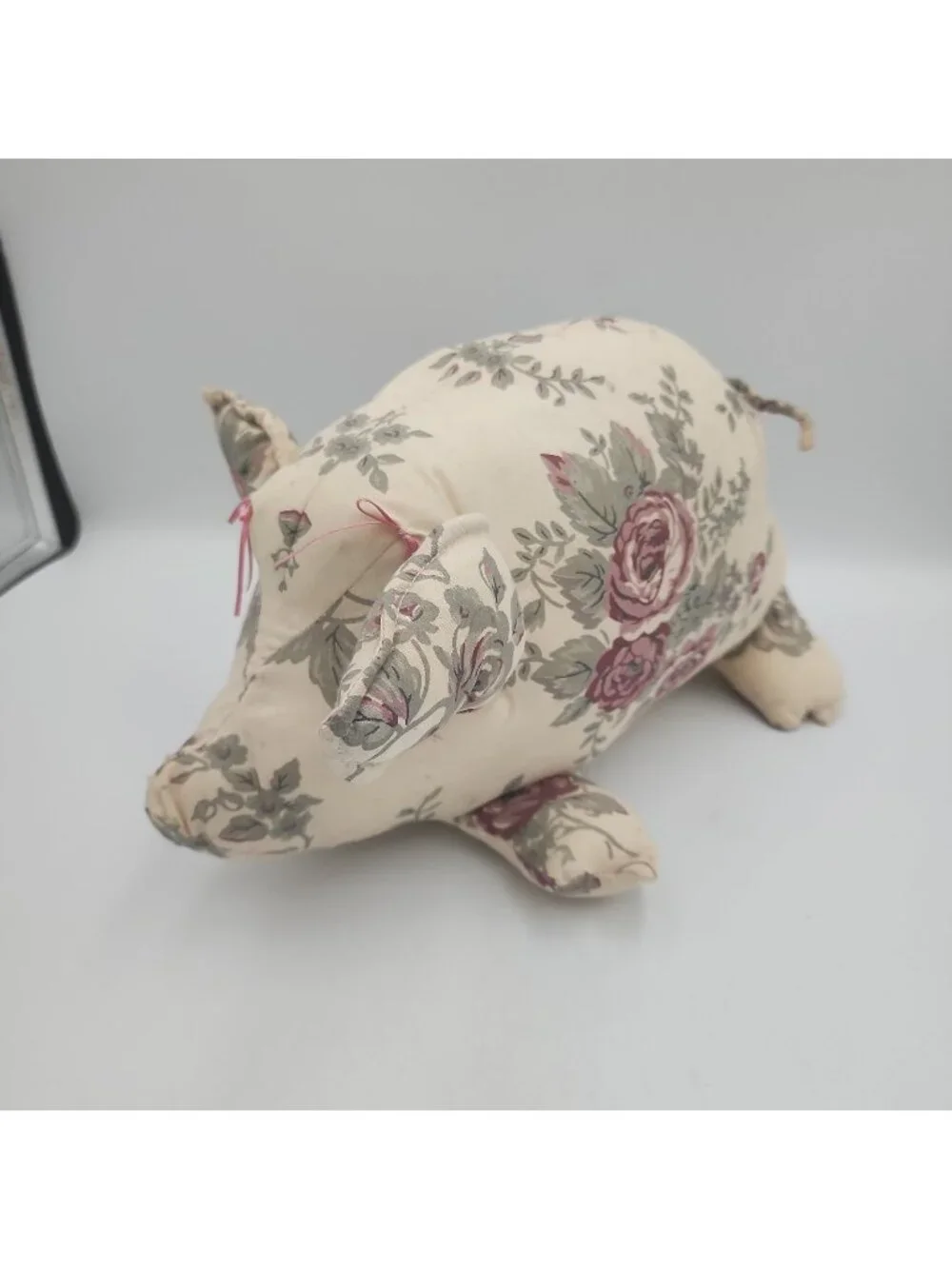 French Shabby Chic Pig Shape Floral Pillow 11